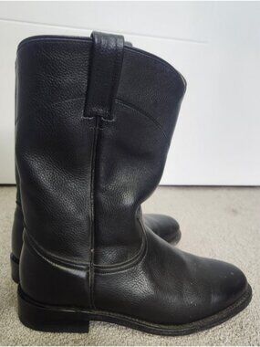 Dan Post Zecuda Riding Cowboy Boots Black Size 7.5 M Western Equestrian Stampede